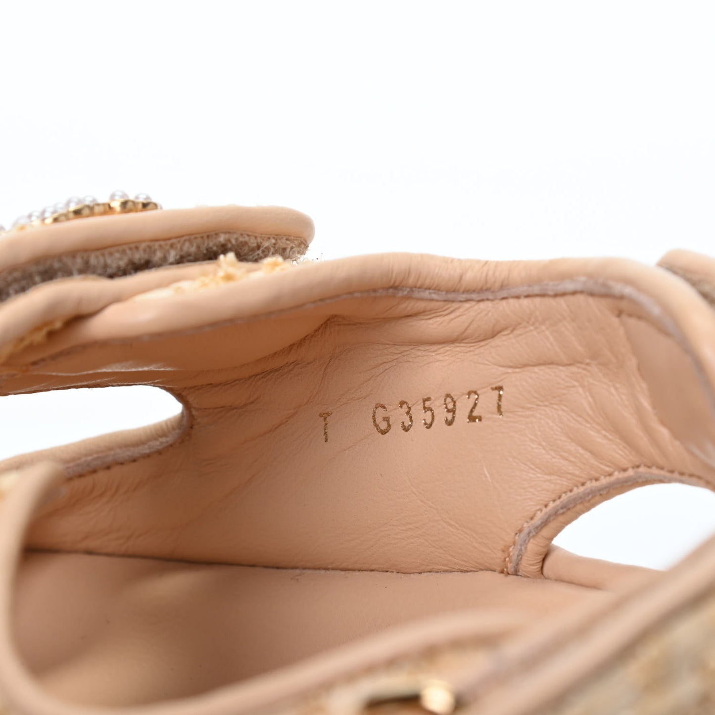 Braided Fabric Velcro Dad Sandals 38 Beige