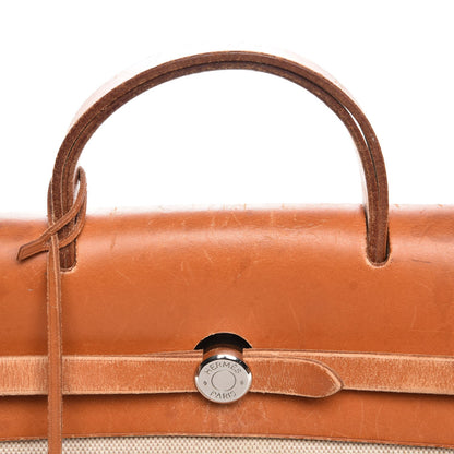 Hermes Toile Vache Calfskin Herbag 30 PM Backpack Natural 8 of 15