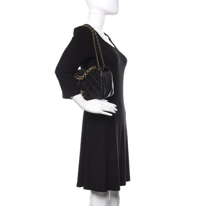 Chanel Aged Calfskin Quilted Medium Pondichery Flap Black 2 of 12
