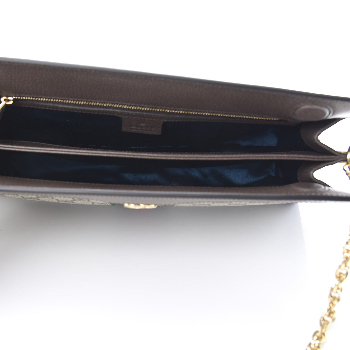 GG Supreme Monogram Web Medium Ophidia Chain Shoulder Bag Brown
