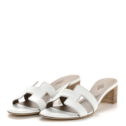 Hermes Calfskin Oasis Sandals 37.5 White 4 of 9