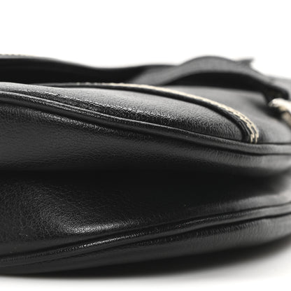 Christian Dior Shiny Goatskin Saddle Bag Black 9 of 10