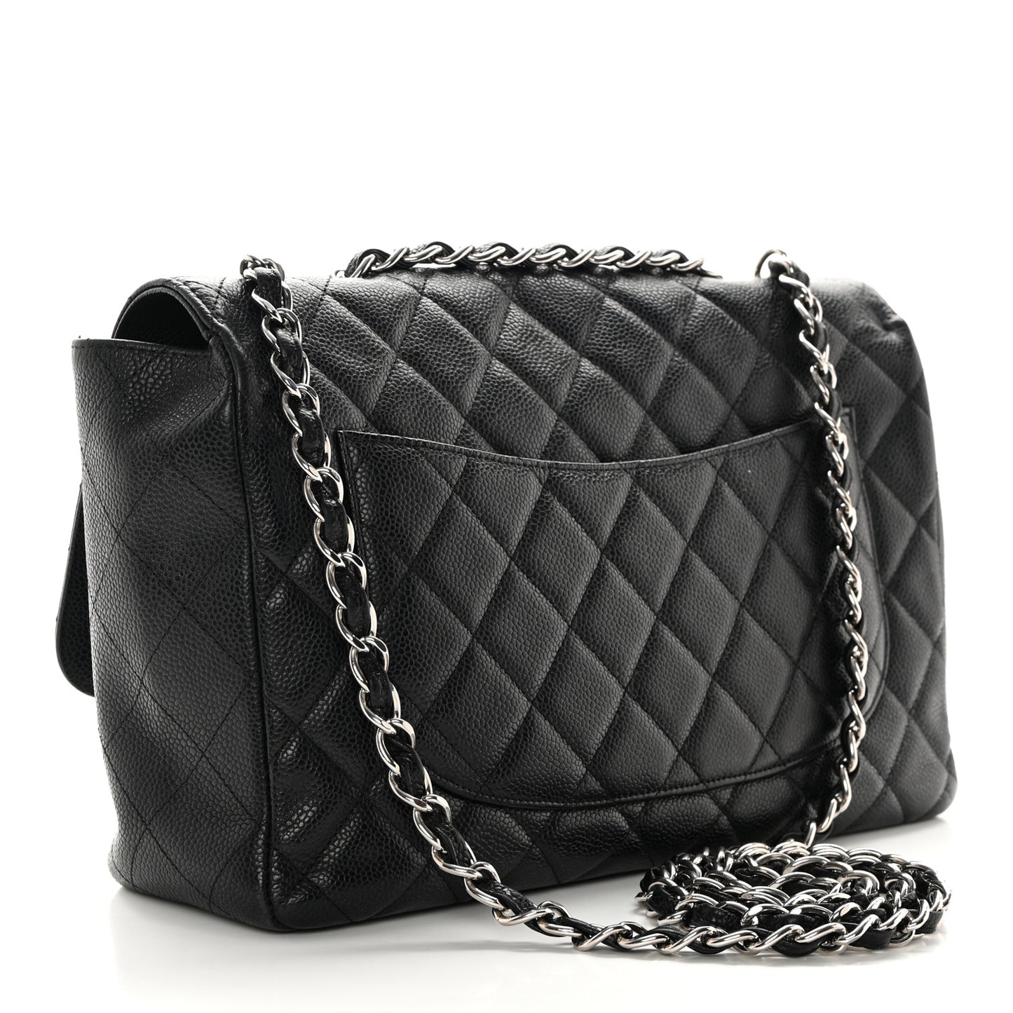 Caviar Quilted Jumbo Single Flap Black