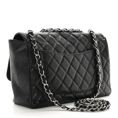 Chanel Caviar Quilted Jumbo Single Flap Black 3 of 18