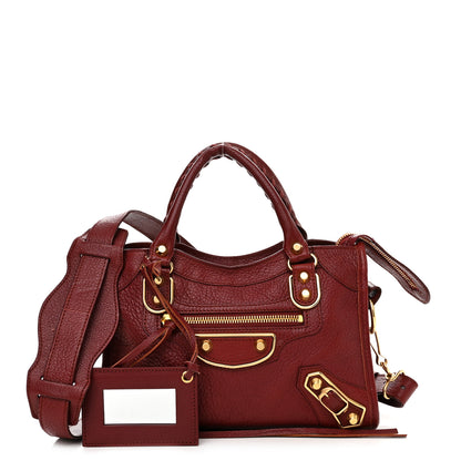 Balenciaga Chevre Gold Metallic Edge Hardware Mini City Rouge Brique Rouge Grenade 1 of 12