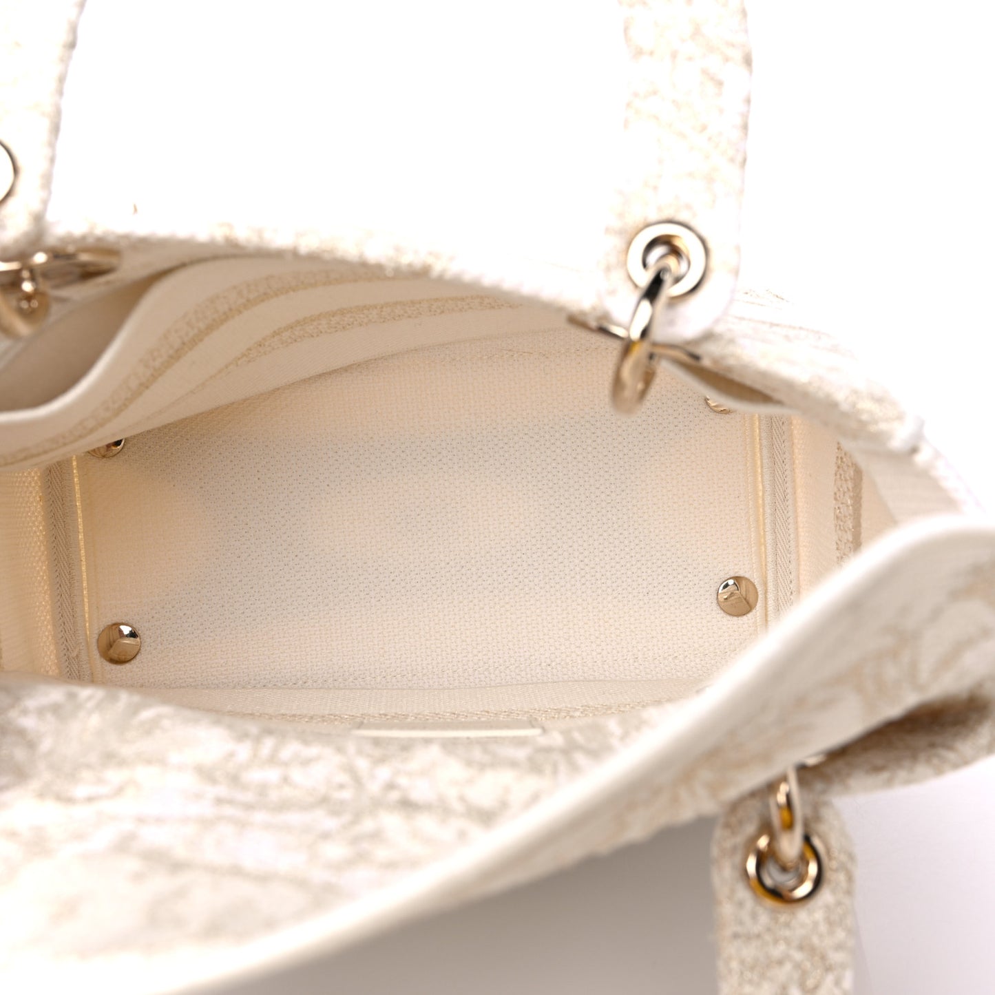 Canvas Around The World Stella Embroidered Medium Lady D-Lite White Gold
