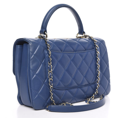 Chanel Lambskin Quilted Medium Trendy CC Flap Dual Handle Bag Blue 4 of 15