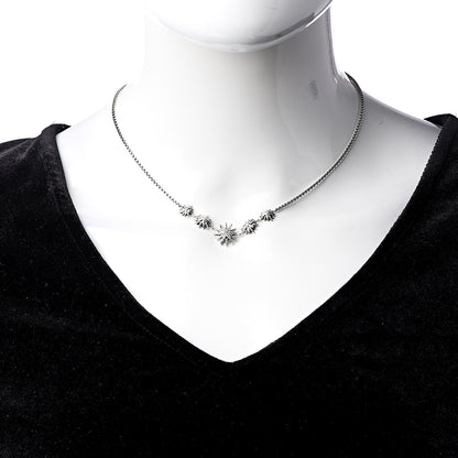 Tiffany DAVID YURMAN Sterling Silver Diamond Starburst 5 Station Necklace 2 of 4