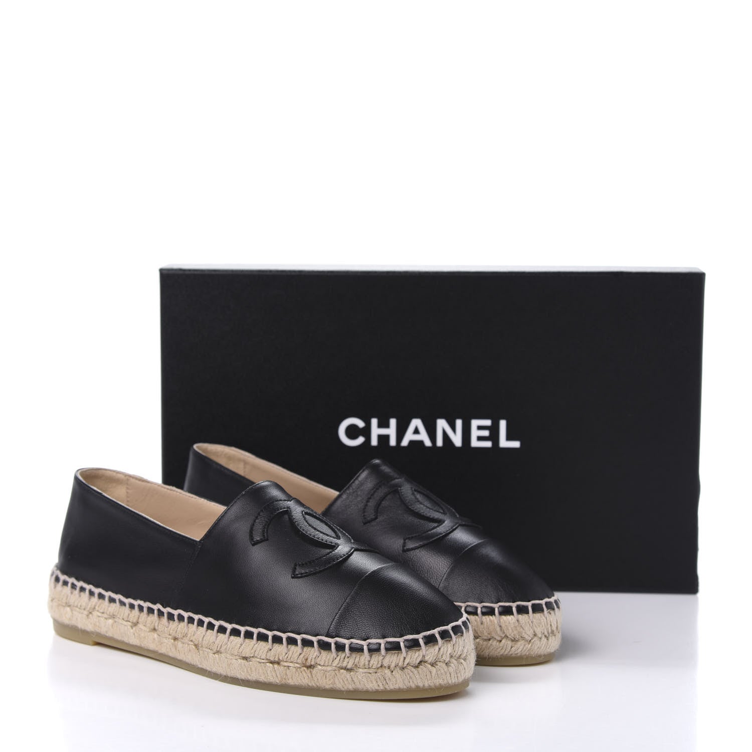 Chanel Lambskin CC Espadrilles 36 Black 9 of 9