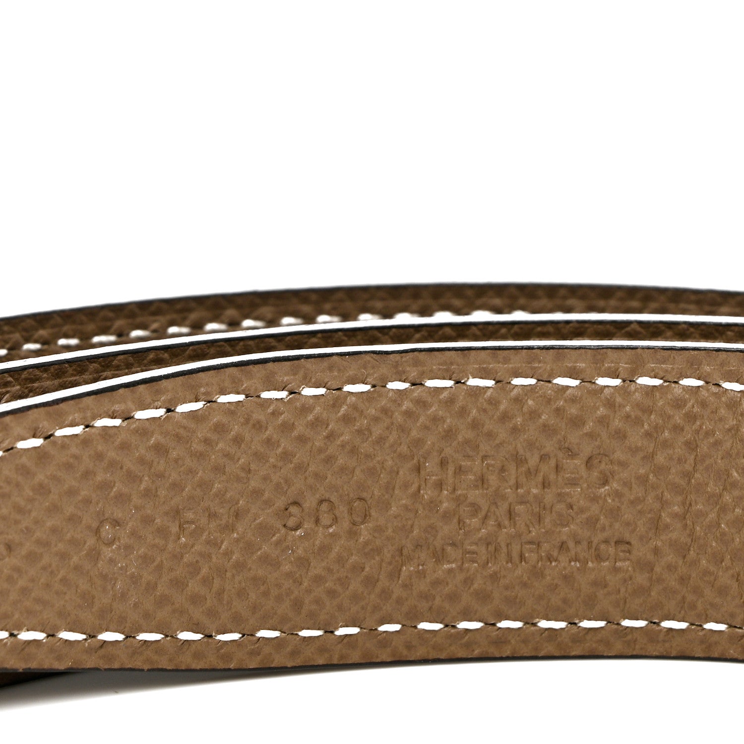 Hermes Swift Epsom 24mm Mini Constance H Belt 85/34 Black Etoupe 7 of 9