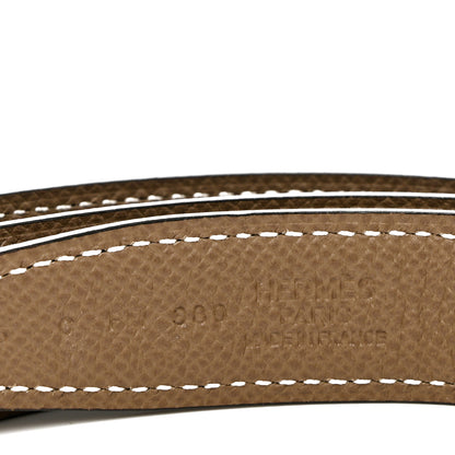 Hermes Swift Epsom 24mm Mini Constance H Belt 85/34 Black Etoupe 7 of 9