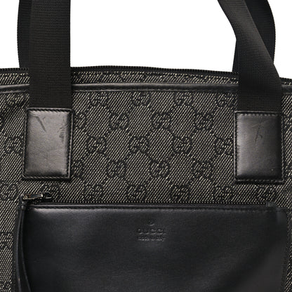 Gucci Denim Monogram Tote Bag Black 8 of 11