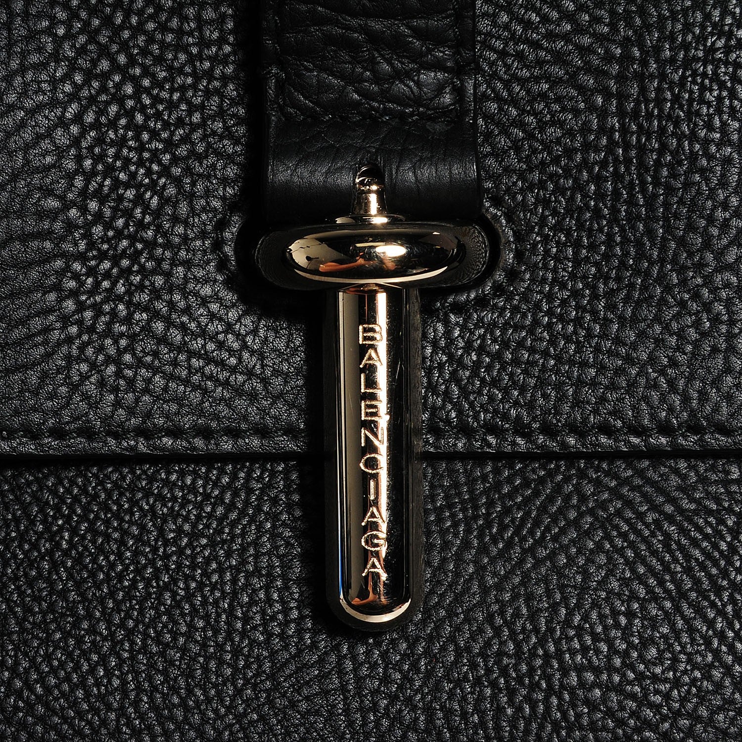 Balenciaga Grained Calfskin M Tube Round Tote Black 6 of 9