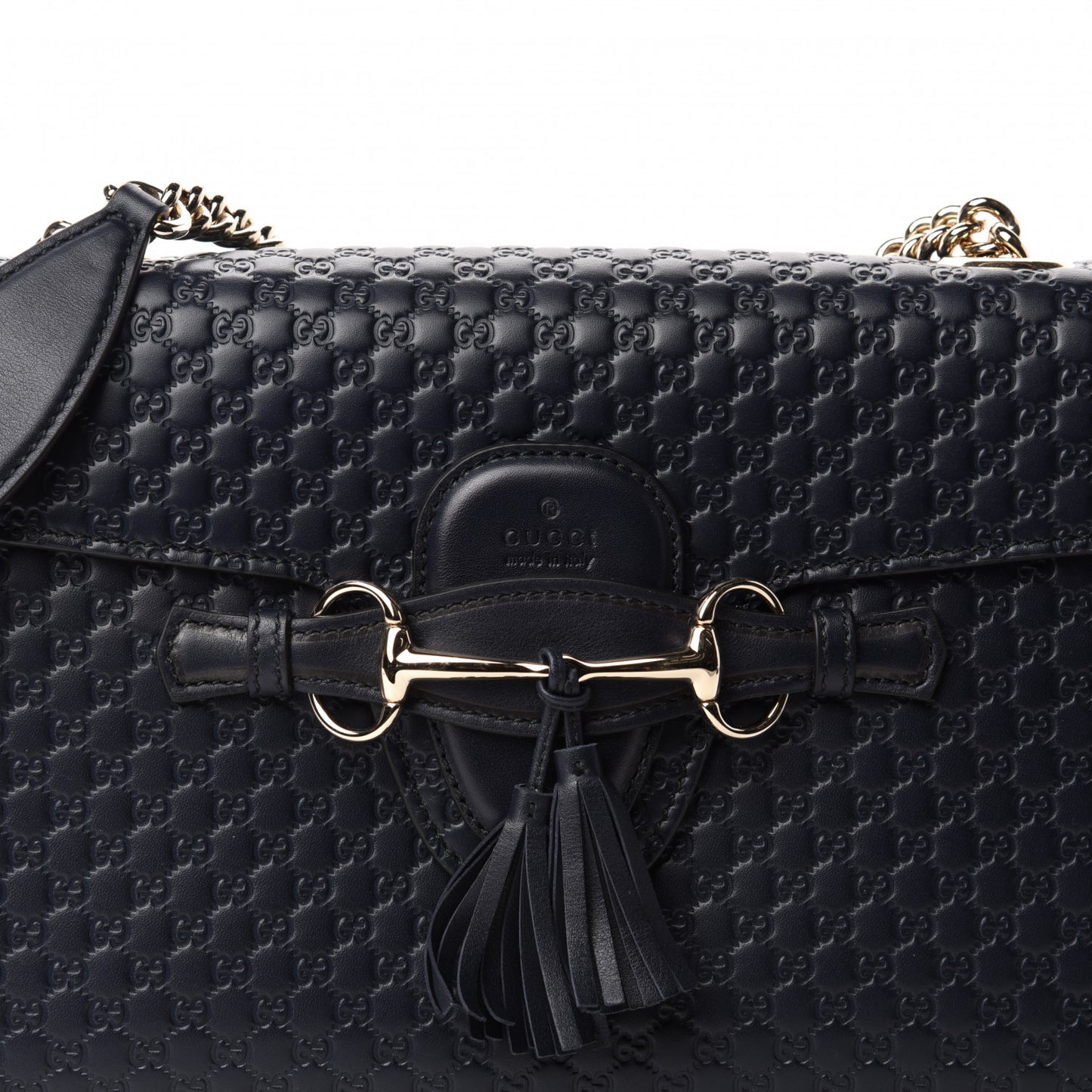Soft Microguccissima Medium Emily Chain Shoulder Bag Blue