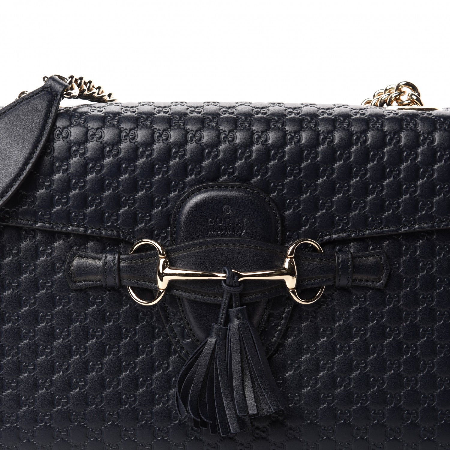 Gucci Soft Microguccissima Medium Emily Chain Shoulder Bag Blue 10 of 10