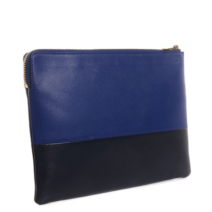 Celine Lambskin Bi-Color Solo Clutch Pouch Indigo Black 3 of 9