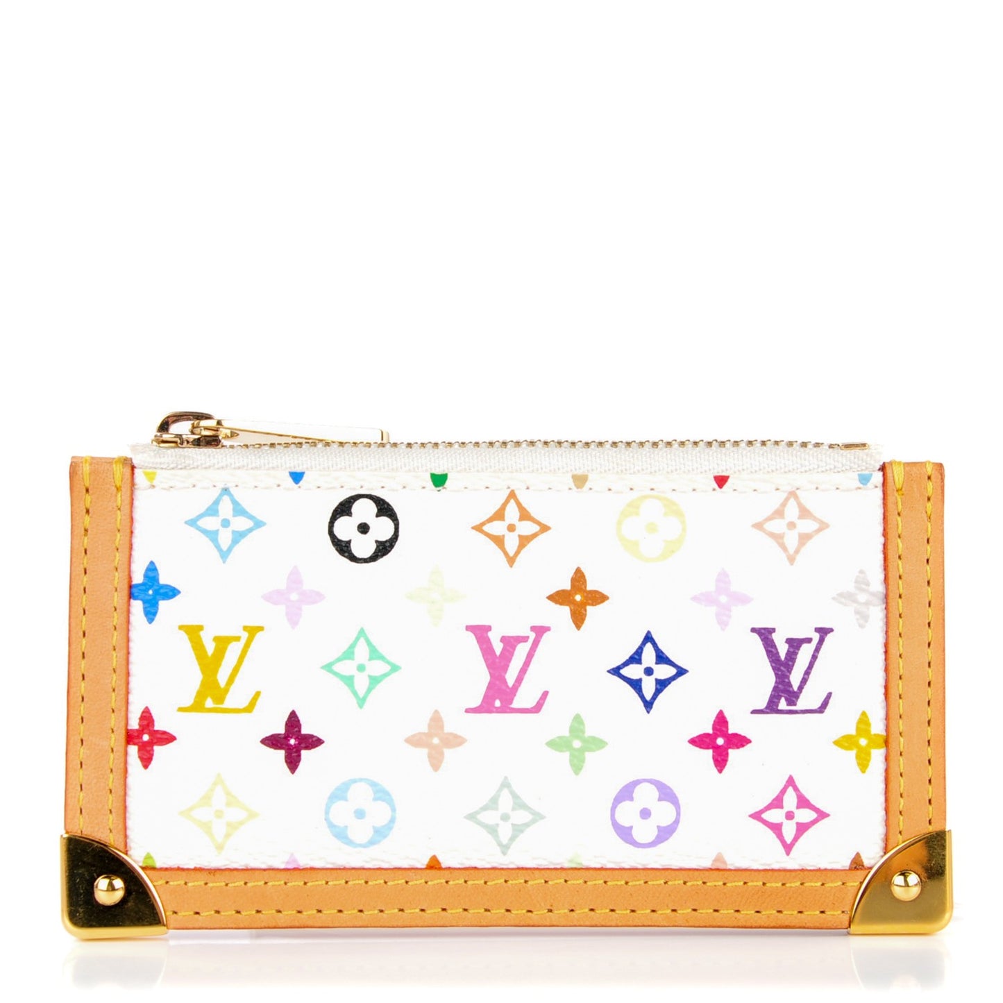 Monogram Multicolor Key Pouch White