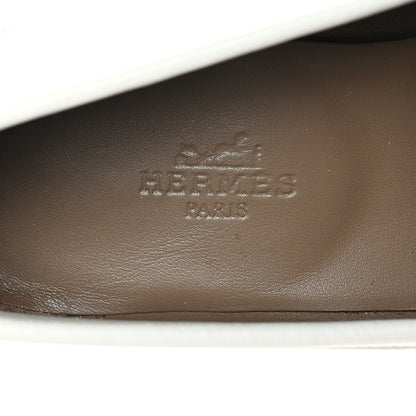 Hermes Calfskin Womens Royal Loafer 36 White 7 of 9