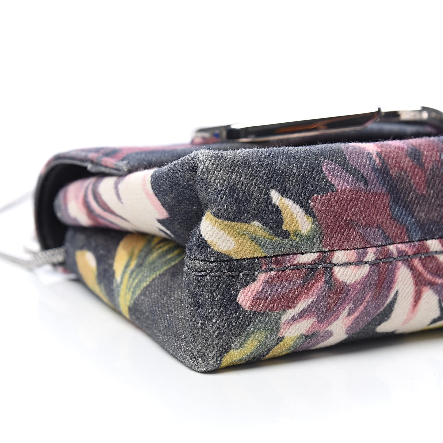 3.1 Denim Painted Alix Soft Flap Clutch Black