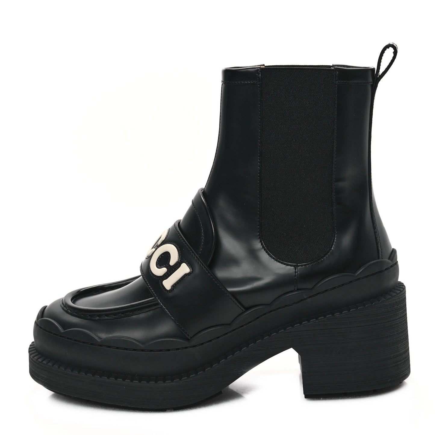 Calfskin Ornella Logo Ankle Boots 41 Black