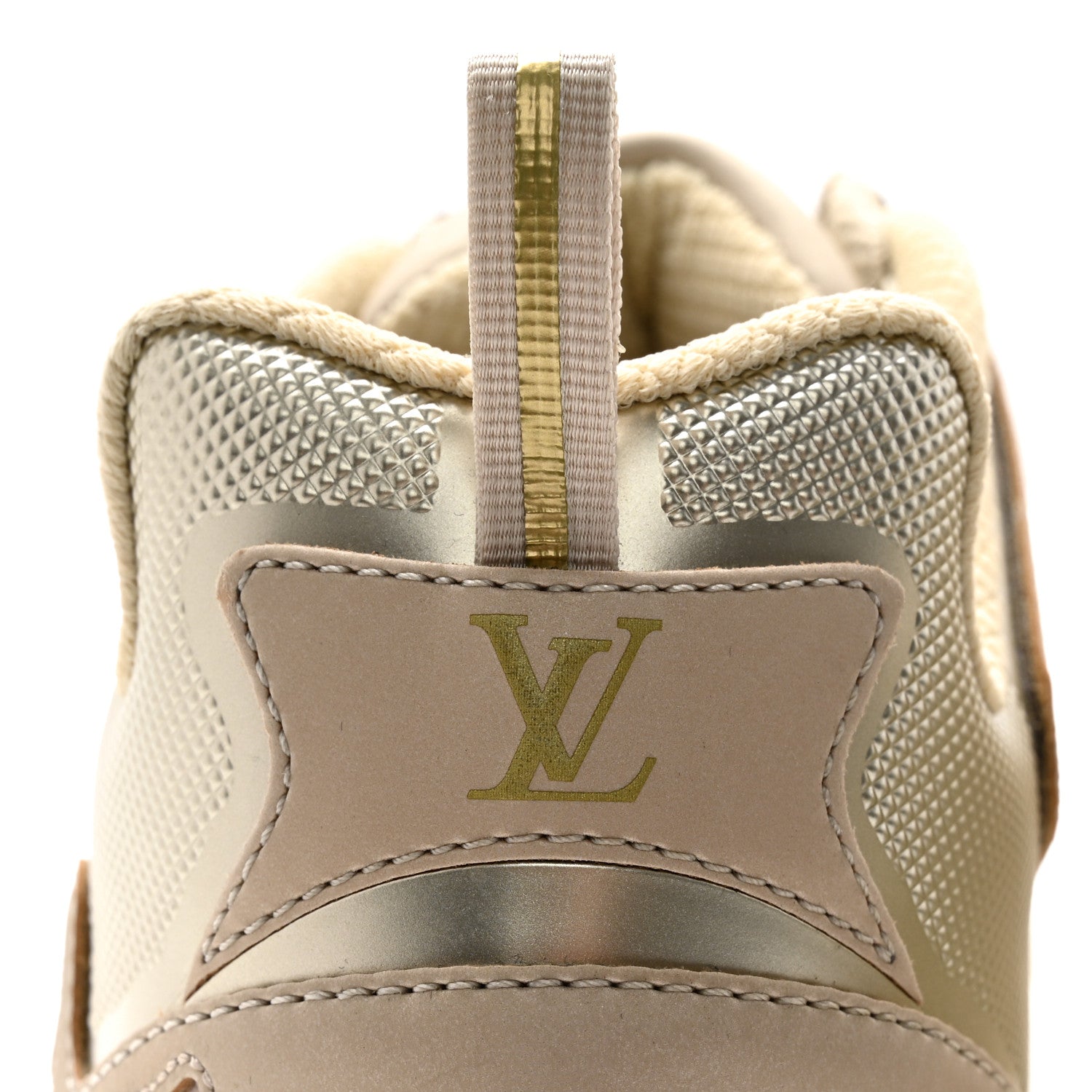 Louis Vuitton Metallic Canvas Mesh Mens LV Runner Tatic Sneakers 9 Beige 10 of 15