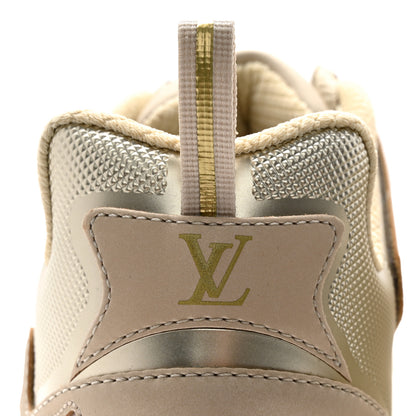 Louis Vuitton Metallic Canvas Mesh Mens LV Runner Tatic Sneakers 9 Beige 10 of 15