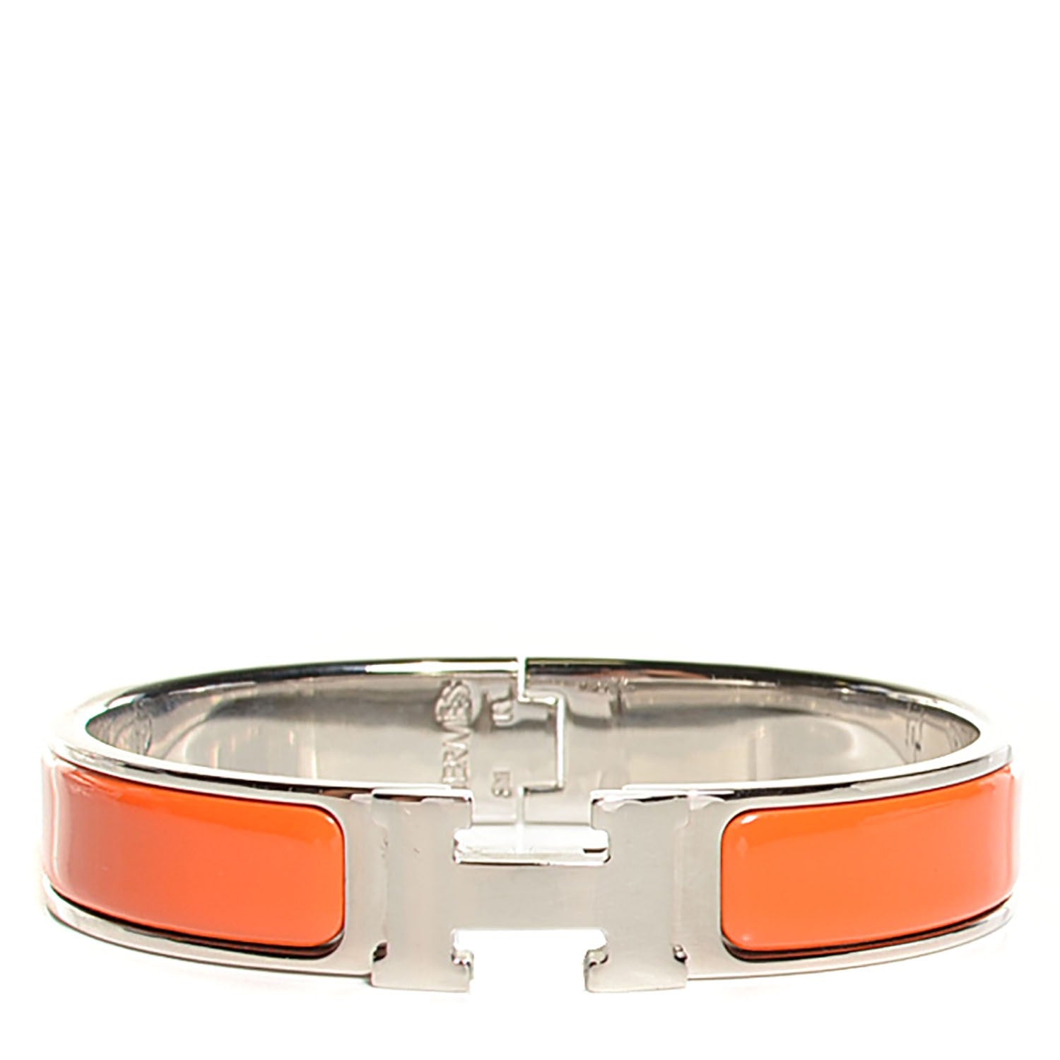 Hermes Enamel Narrow Clic H Bracelet PM Orange 1 of 8