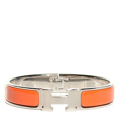 Hermes Enamel Narrow Clic H Bracelet PM Orange 1 of 8
