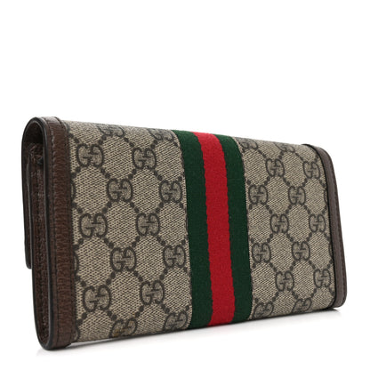 Gucci GG Supreme Monogram Web Ophidia Continental Wallet Brown 3 of 7
