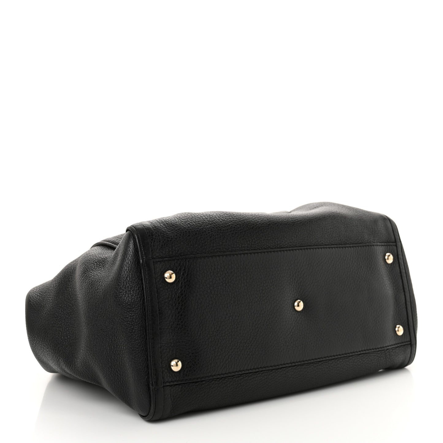 Pebbled Calfskin Medium Soho Shoulder Bag Black