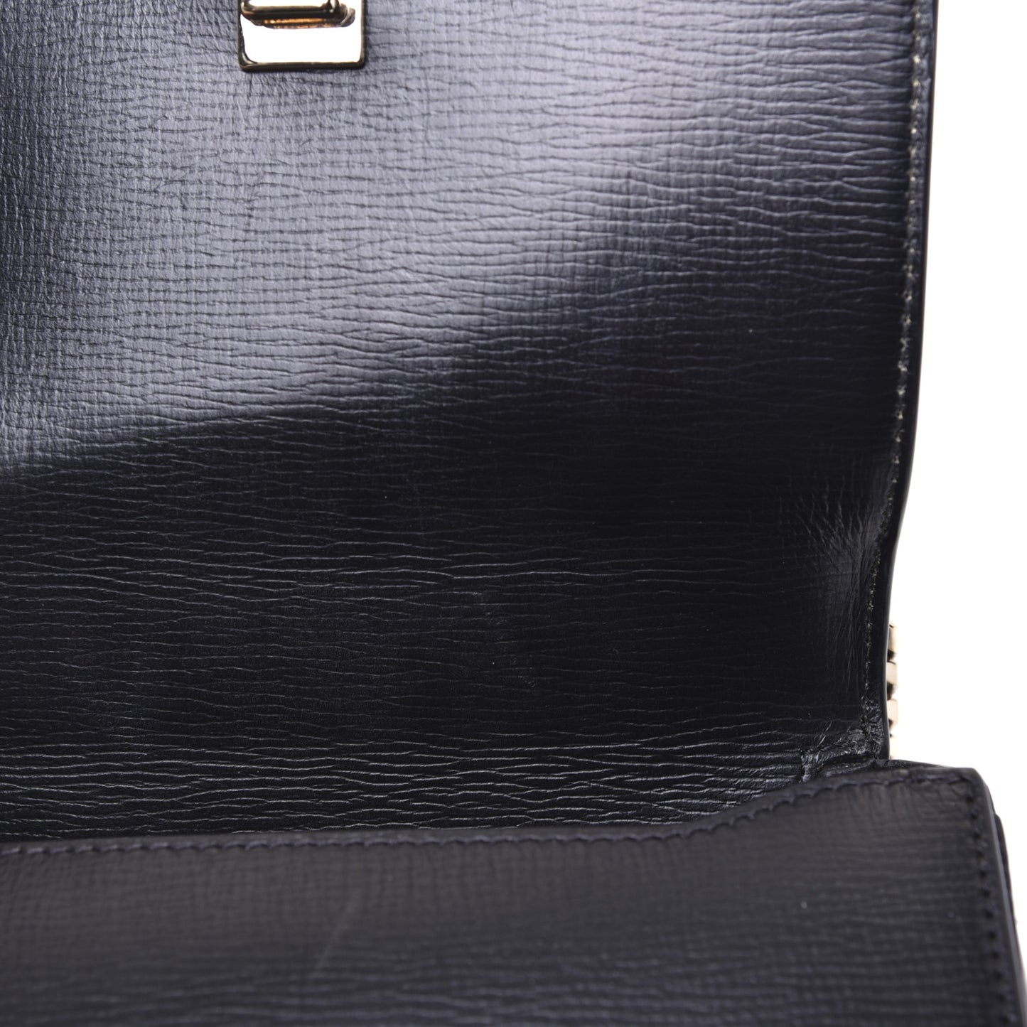Textured Calfskin Mini Pandora Box Chain Crossbody Bag Black