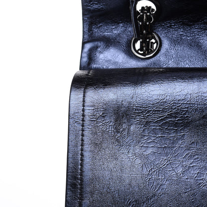 Chanel Metallic Aged Calfskin Quilted 2.55 Reissue 227 Flap Blue 9 of 12