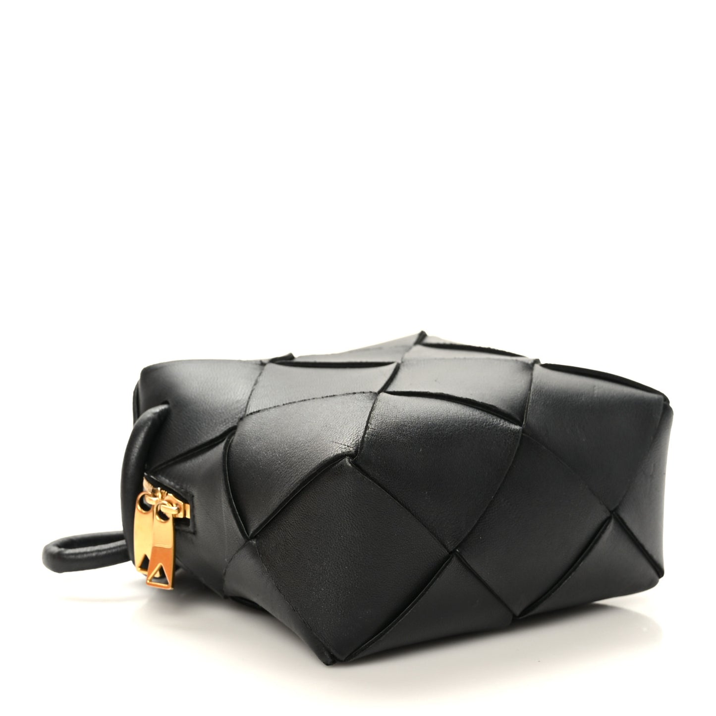 Lambskin Maxi Intrecciato Mini Cassette Camera Bag Black