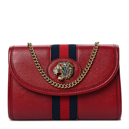 Gucci Textured Calfskin Web Mini Rajah Slim Flap Shoulder Bag Romantic Cherry 1 of 9