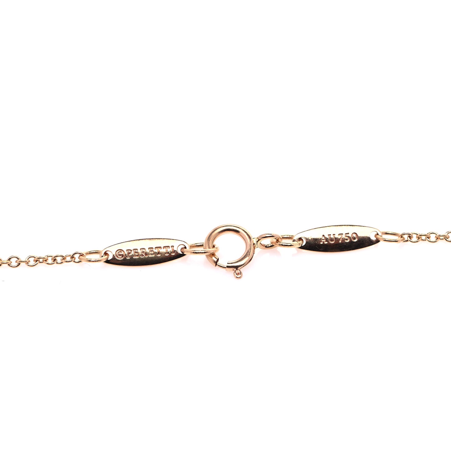 18K Rose Gold 9mm Elsa Peretti Bean Pendant Necklace