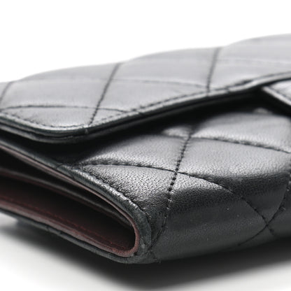 Chanel Lambskin Quilted Large Flap Wallet Black 9 of 20