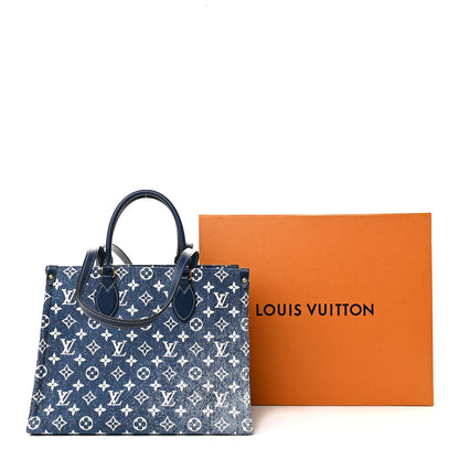 Louis Vuitton Monogram Jacquard Denim Onthego MM Bleu 10 of 10