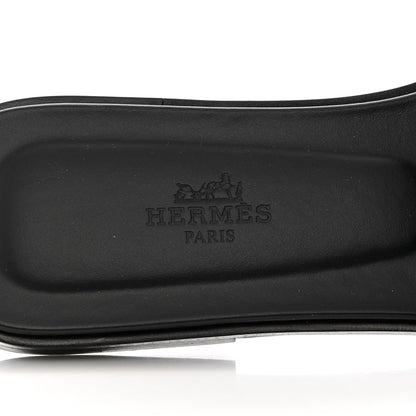 Hermes Box Calfskin Oran Sandals 38 Black 7 of 10