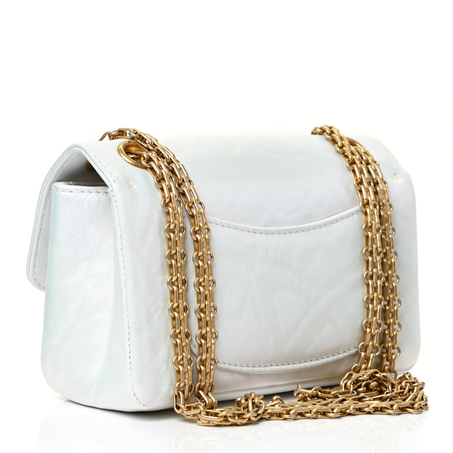 Chanel Iridescent Calfskin Embossed 2.55 Reissue Mini Flap White 2 of 11