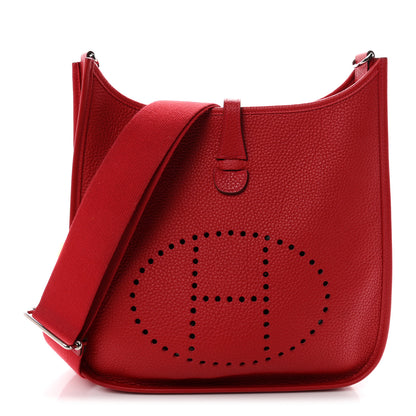 Hermes Taurillon Clemence Evelyne III PM Rouge Casaque 1 of 11