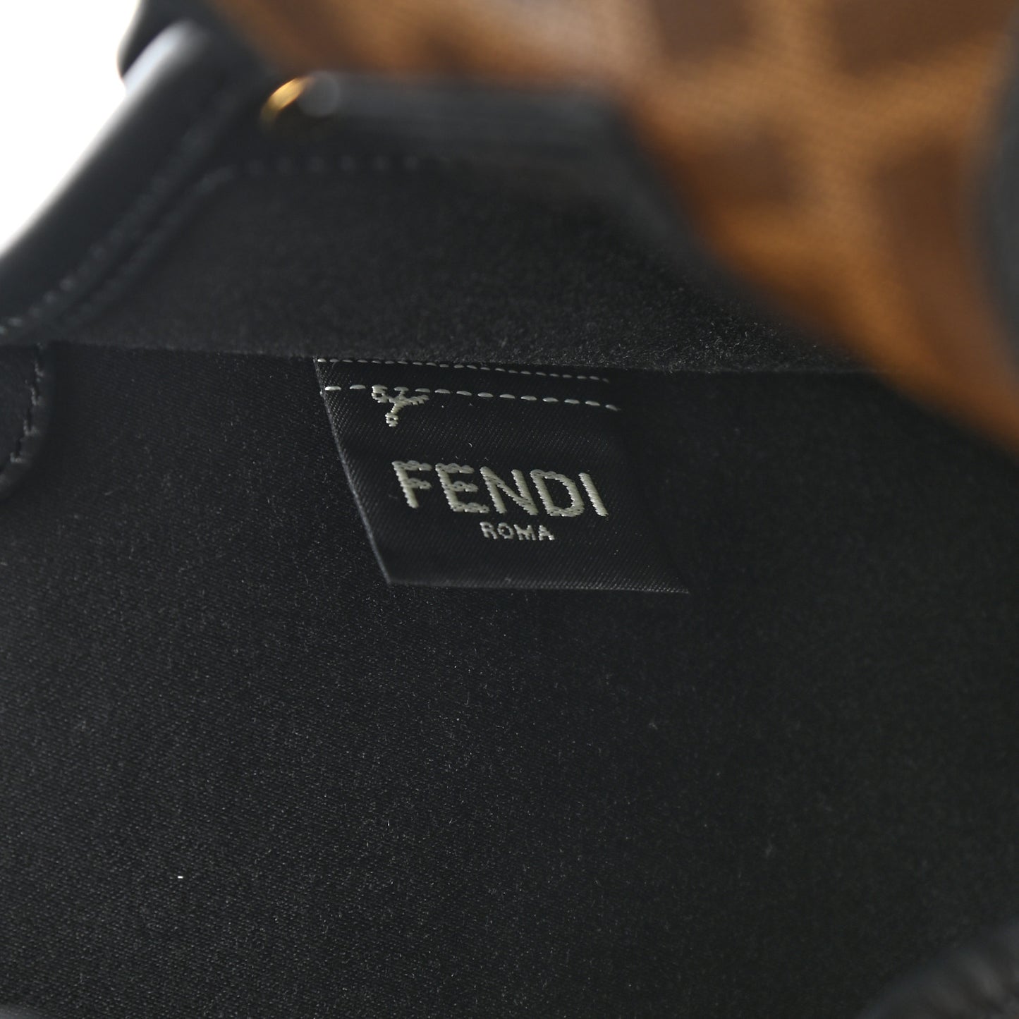 Glazed Fabric Vitello Century FF 1974 Stamp Patch Mini Peekaboo Defender Cover Mogano Panna Black