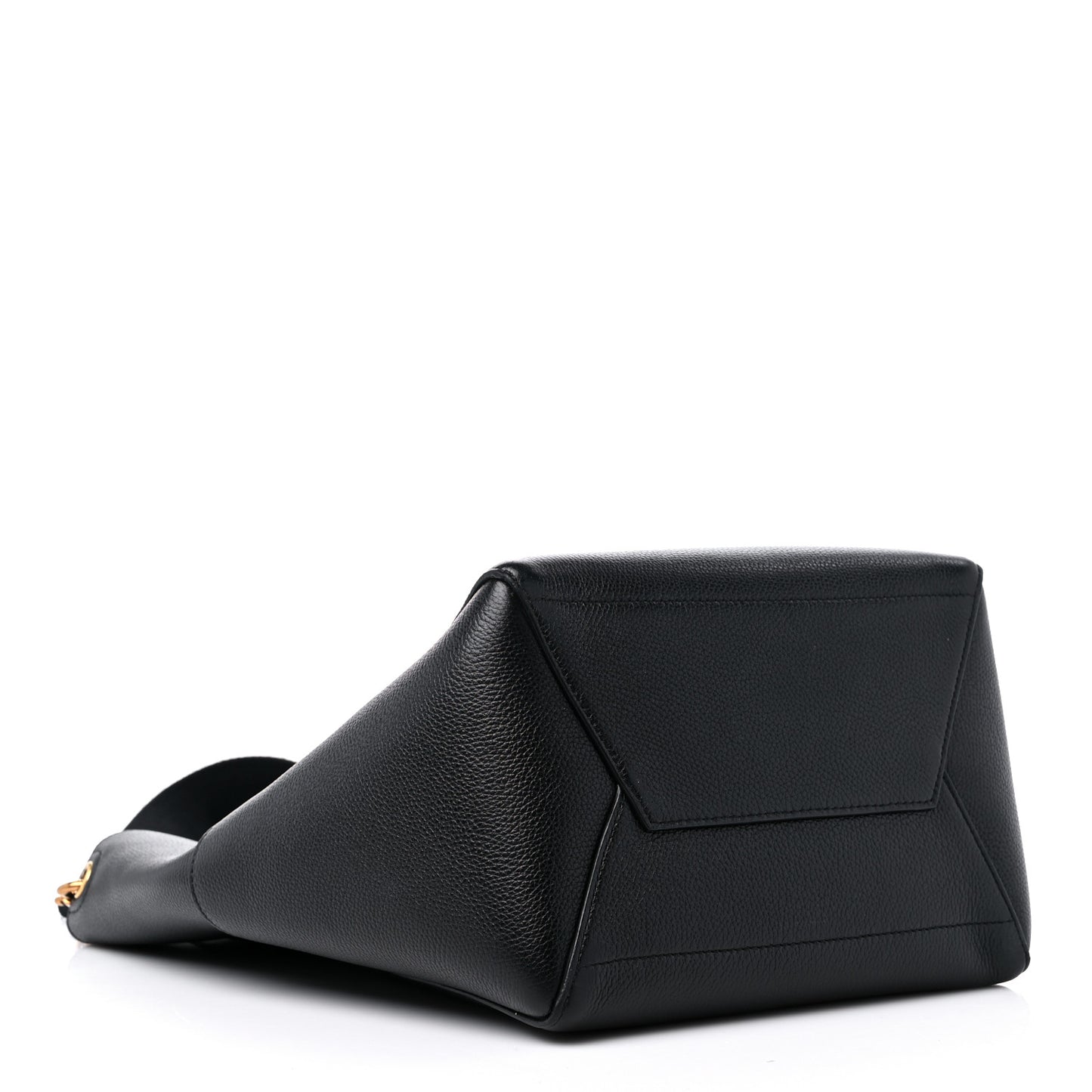 Soft Grained Calfskin Sangle Bucket Bag Black