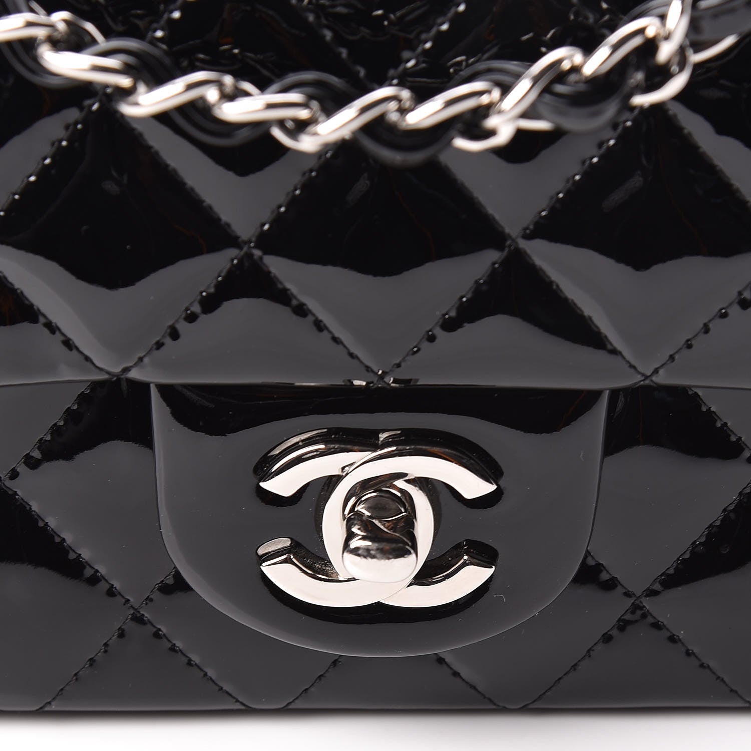 Chanel Patent Calfskin Quilted Mini Rectangular Flap Black 8 of 10