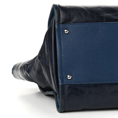 Chanel Glazed Calfskin Large Deauville Tote Blue 8 of 10