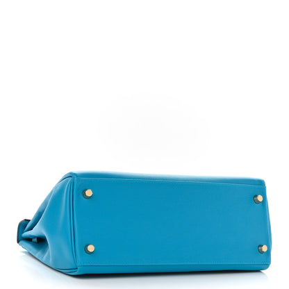 Hermes Evercolor Kelly Retourne 28 Bleu Zanzibar 4 of 10