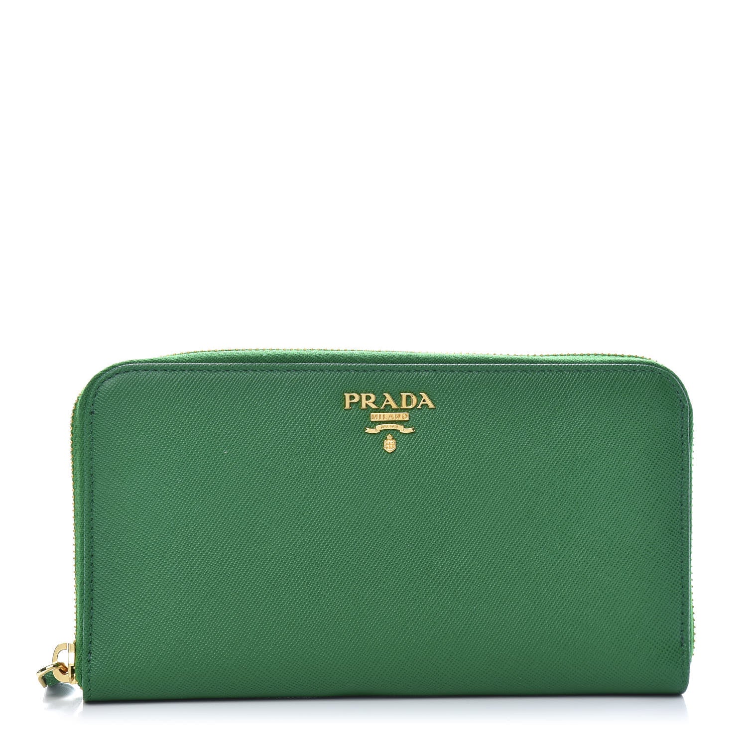 Prada Saffiano Multicolor Zip Around Wallet Verde Cobalt 1 of 9