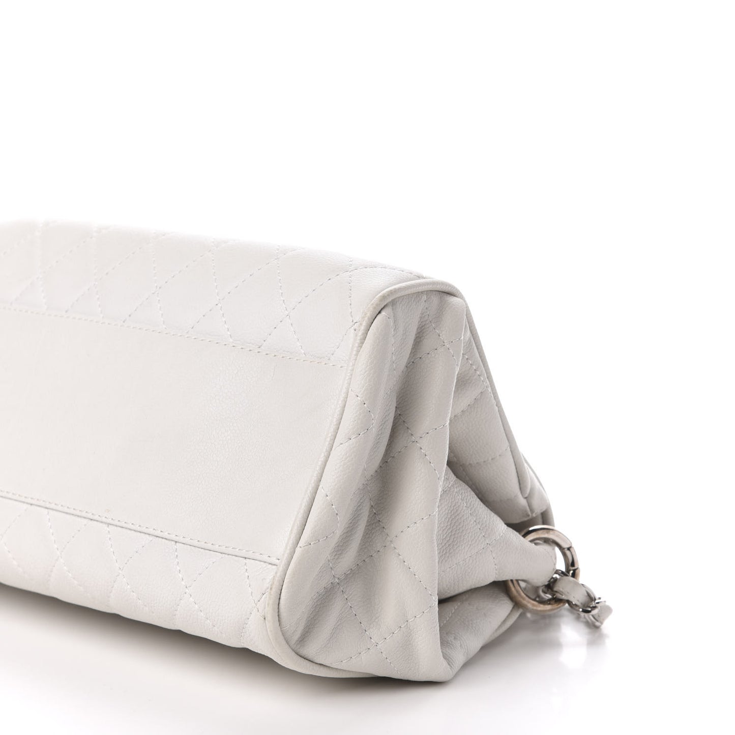Caviar Quilted Timeless Accordion Flap White
