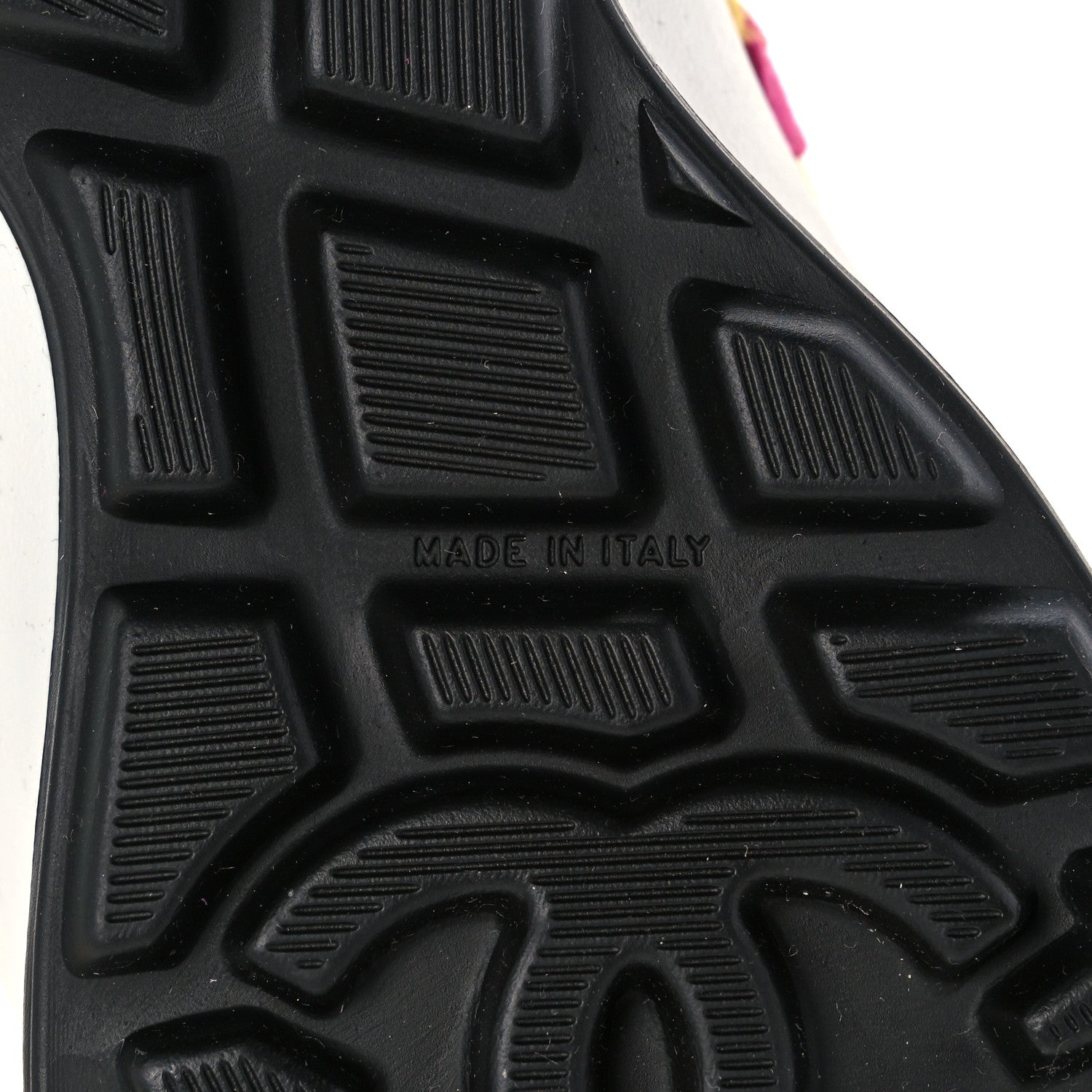 Chanel Fabric Suede Kidskin CC Sneakers 38.5 Light Turquoise Fuchsia Yellow 6 of 8