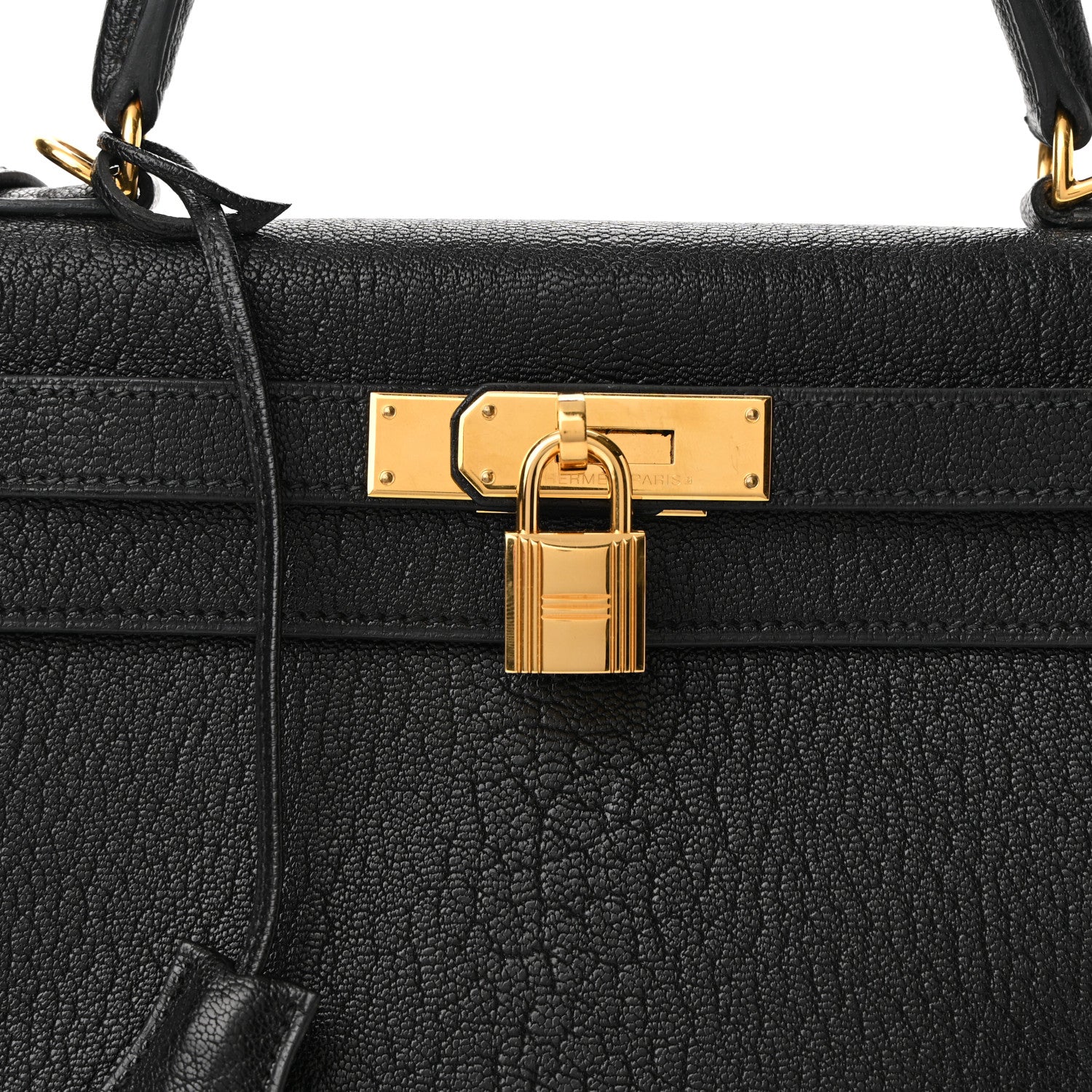 Hermes Chevre De Coromandel Kelly Sellier 28 Black 8 of 10