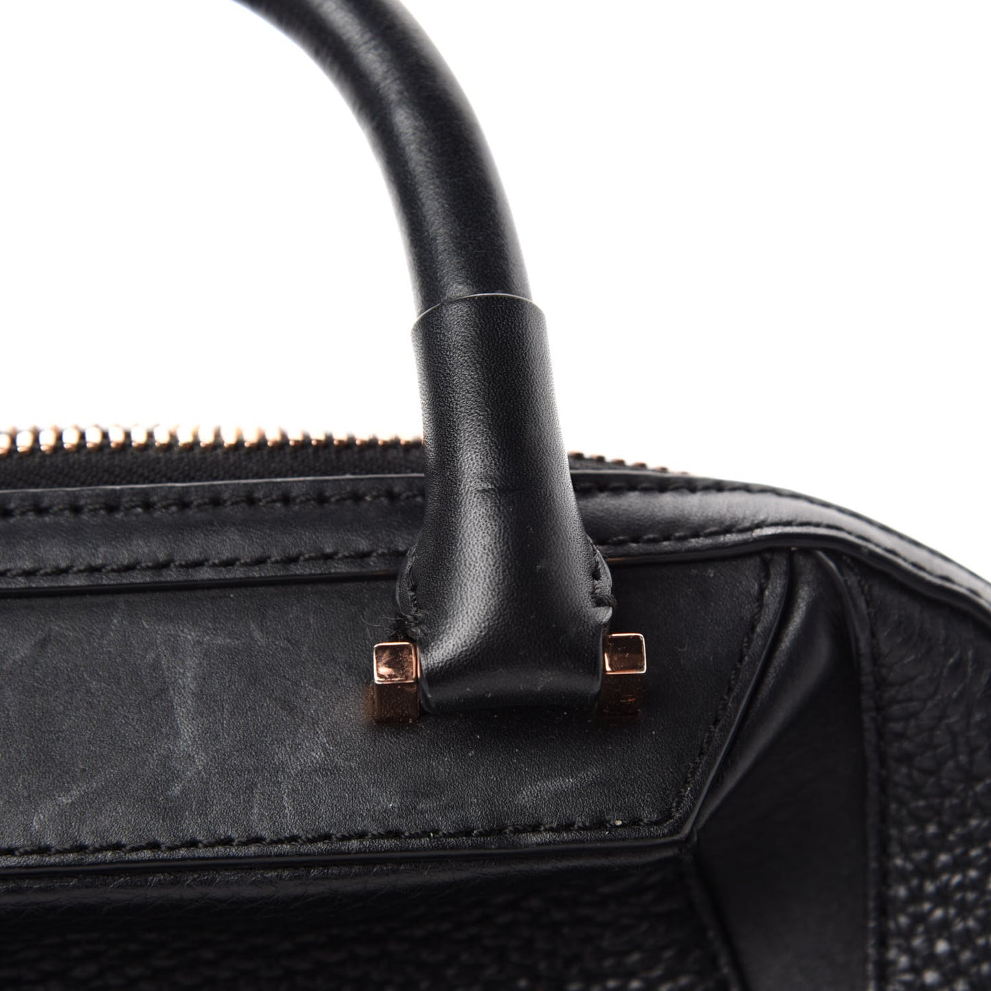 Pebbled Calfskin Mini Emile Black Rose Gold Hardware